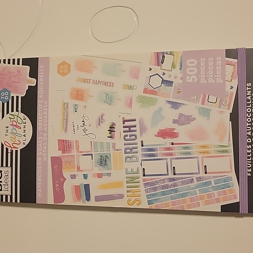 Happy Planner Sticker Book - Watercolor Goals